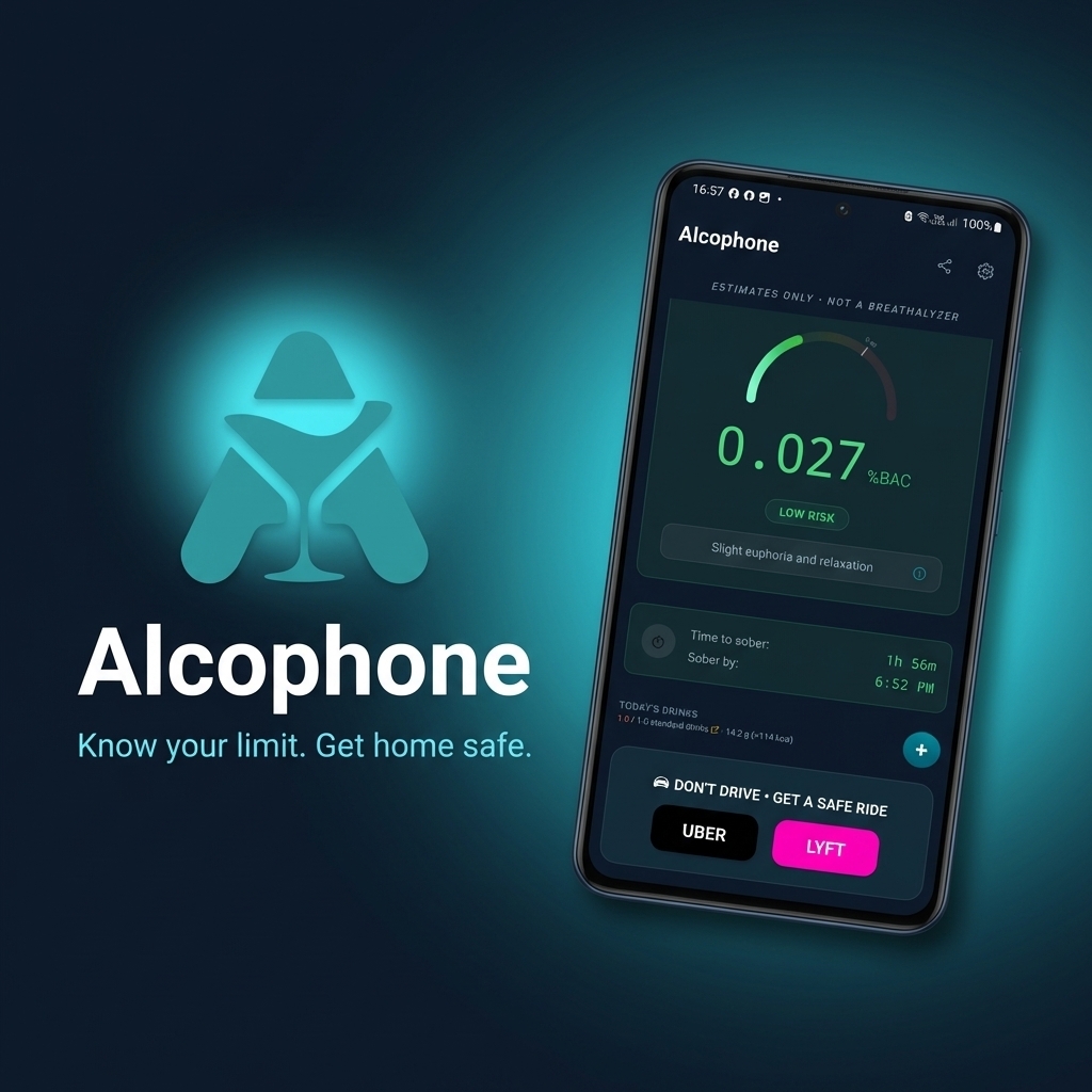 Alcophone BAC Calculator main screen